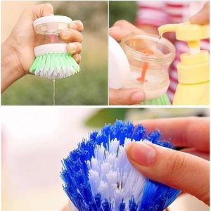 Deterjan Hazneli Kolay Bulaşık Yıkama Fırçası Bulaşık Sünger - Stokta Olan Renk Gönderilir