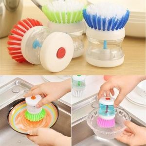 Deterjan Hazneli Kolay Bulaşık Yıkama Fırçası Bulaşık Sünger - Stokta Olan Renk Gönderilir