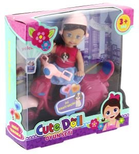 Cute Doll Mini Bebek ve Mor Vespa