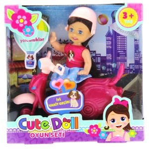Cute Doll Mini Bebek ve Mor Vespa