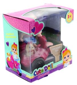Cute Doll Mini Bebek ve Köpekli Mor Motorsiklet