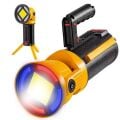 Powermaster MX-W5164-3 Kırmızı Mavi Çakarlı COB Ledli Şarjlı Kamp El Feneri Işıldak