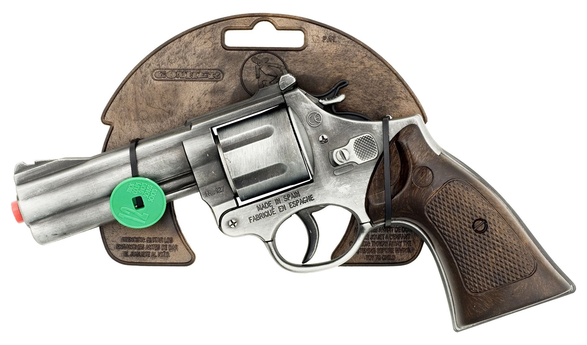 Gonher Revolver 12'li Uzun Namnulu Gri Metal Polis Koleksiyon Tabancası