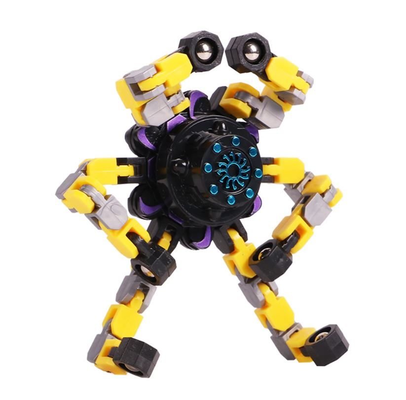 Robota Dönüşen Sarı Stres Çarkı Robota Dönüşen Sarı Stres Çarkı