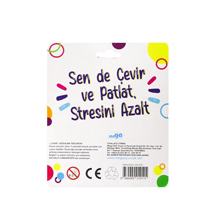 Pop İt Renkli Stres Çarkı
