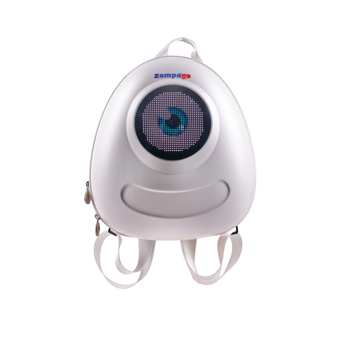 Zampago Big Eye Led Işıklı Çocuk Sırt Çantası-Beyaz