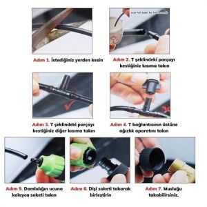 10 Metre Kendin Yap Balkon Veranda Çardak Kamelya Sulama Serinletme ve Nemlendirme Sistemi