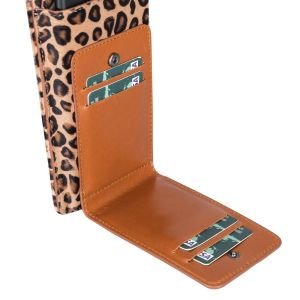 Avjin 6.9 inch Uyumlu Deri Kılıf Cüzdan Askılı LEO1 Leopar