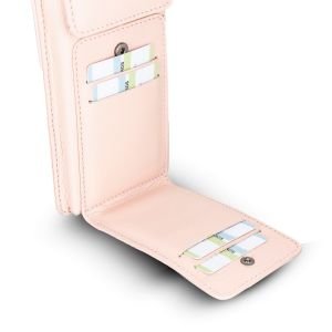Avjin 6.9 inch Uyumlu Deri Kılıf Cüzdan Askılı ERC5 Pembe