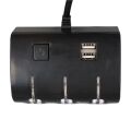 Olesson 1506 12-24V Çift USB Girişli 120W 80 CM Kablolu 3'LÜ Araç Çakmak Çoklayıcı
