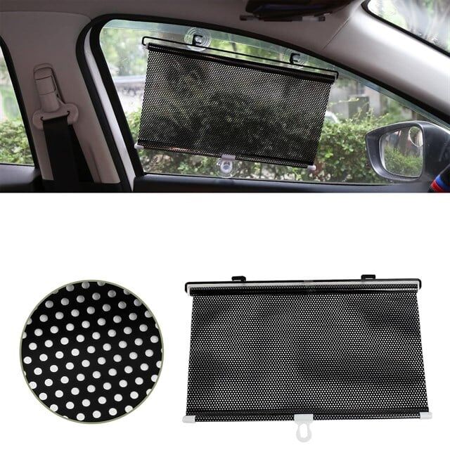 Sunup SN-14647 Araç İçi Otomatik Geri Sarımlı Katlanabilir Gözenekli Güneşlik 40x60cm