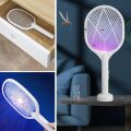Şarjlı Sinek Öldürücü Masaüstü Standlı,Mor Işık Sinek Kovucu Raket 5w