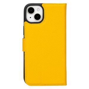 Apple iPhone 15 Plus Uyumlu Deri Cüzdanlı Kılıf MWWN FL12 Sarı