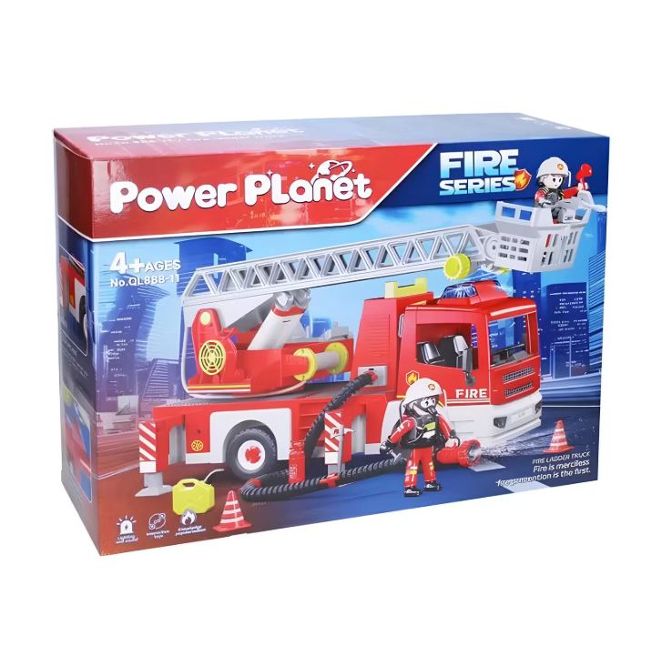 Power Planet Fire Sesli ve Işıklı Sök Tak İtfaiye Kamyonu