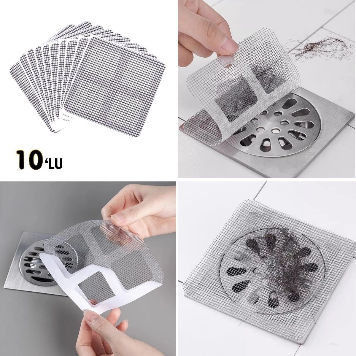 10'lu Banyo ve Mutfak Lavabo Koku Önleyici ve Haşere Böcek Önleyici Gider Filtresi