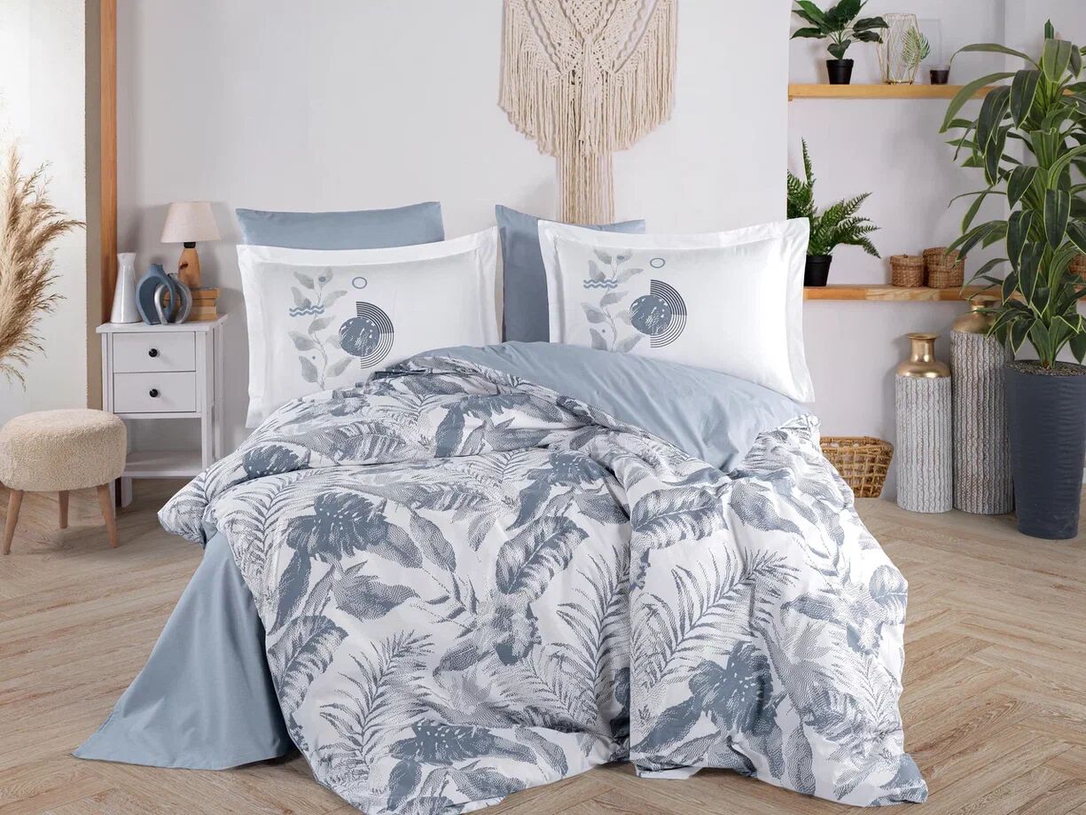 Hobby Çift Kişilik Poplin Nevresim Tiffany Denim