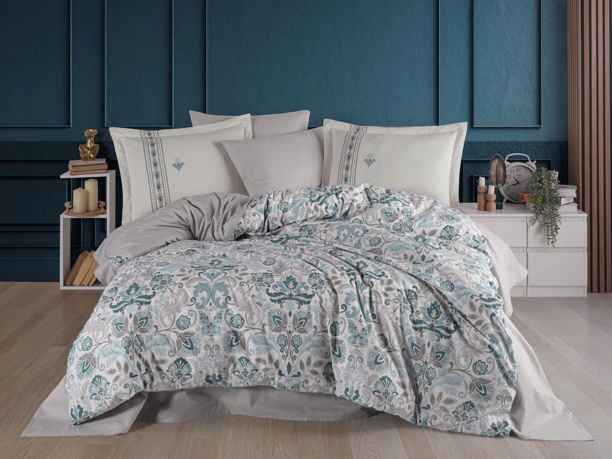 Hobby Tek Kişilik Poplin Nevresim Takımı Anabel Turkuaz