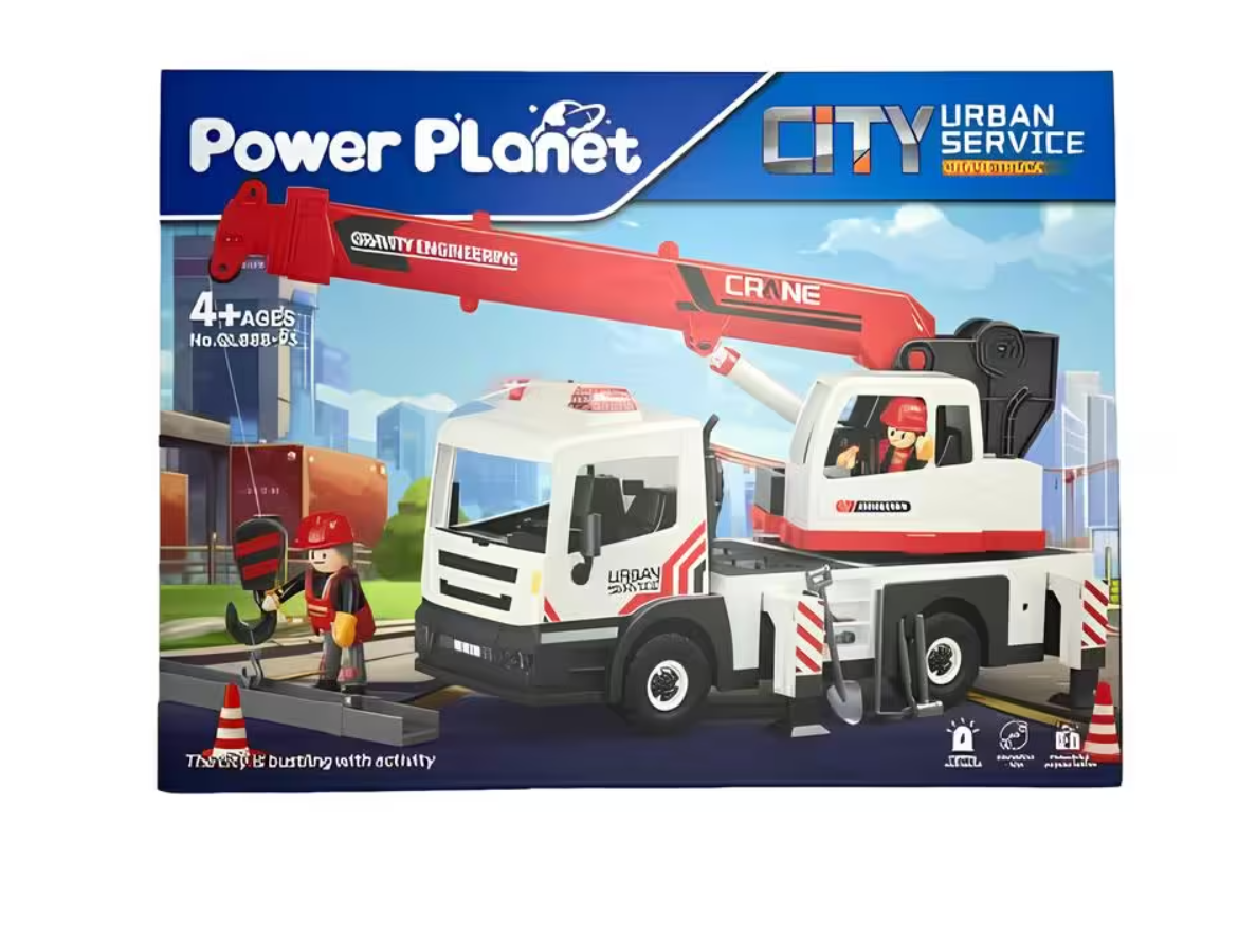 Power Planet City Sesli ve Işıklı Sök Tak Vinç