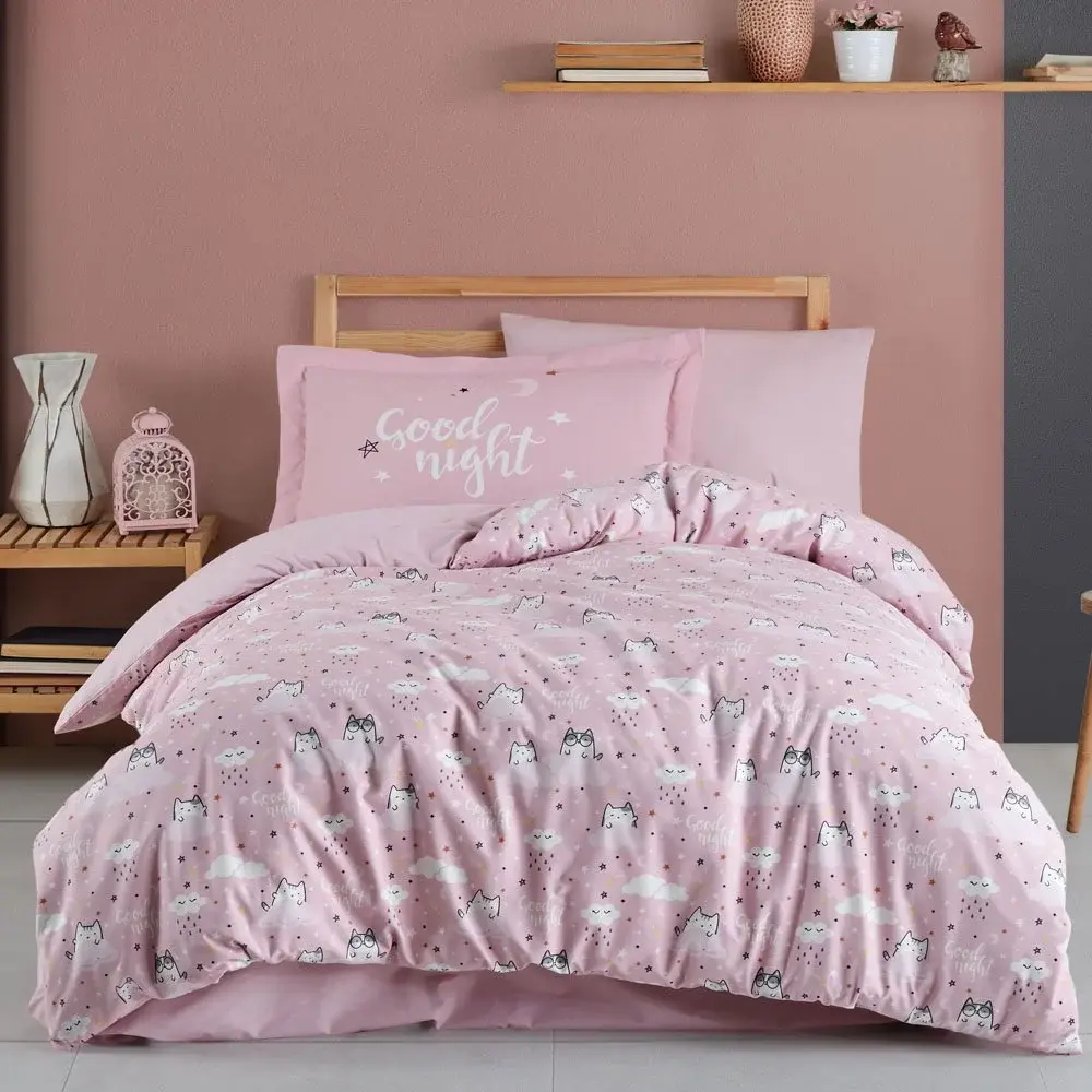 Hobby Tek Kişilik Poplin Nevresim Takımı Daisy Pembe