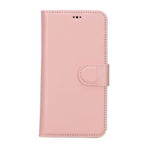 Apple iPhone 15 Uyumlu Deri Cüzdanlı Kılıf MWWN NU2 Pembe