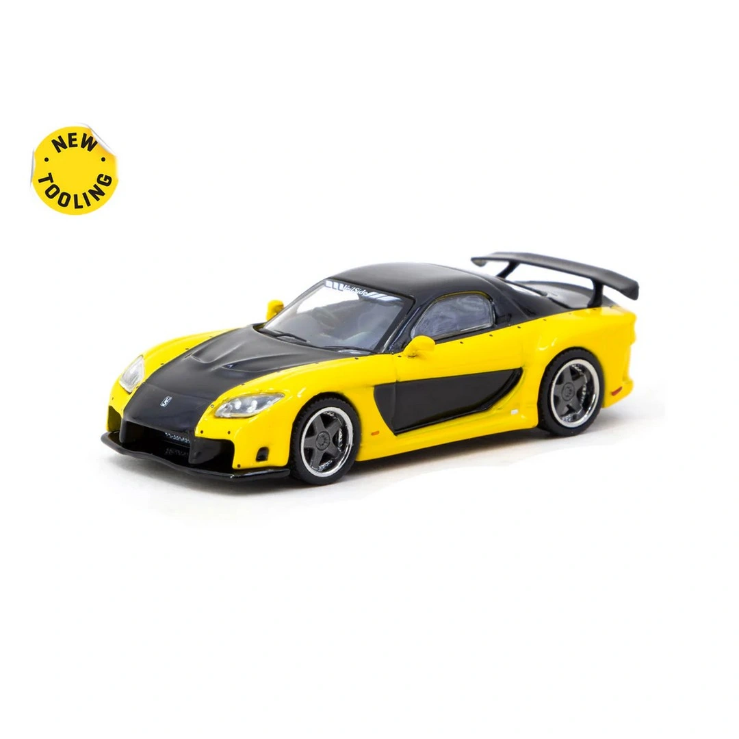 Tarmac Works 1/64 Mazda RX-7 VeilSide Fortune7 Yellow / Black