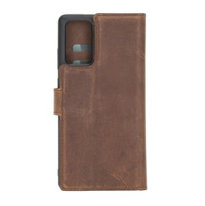 Samsung Galaxy Note 20 Uyumlu Deri Cüzdanlı Kılıf G2 Kahve