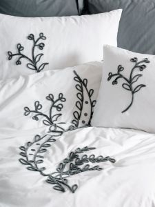 Cotton Box Brode Ranforce Çift Kişilik Nevresim Takımı İvy Gri