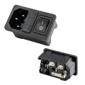PowerMaster IC-214A-S C14 Power Soket Erkek Anahtarlı+Fuseli Kulaksız UL Sertifikalı