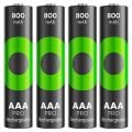 GP ReCyko Pro 800 mAh Ni-Mh 1.2 Volt AAA İnce Kalem Şarjlı Pil 4lü Paket