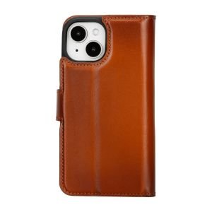 Apple iPhone 15 Plus Uyumlu Deri Cüzdanlı Kılıf MWWN RST2EF Taba