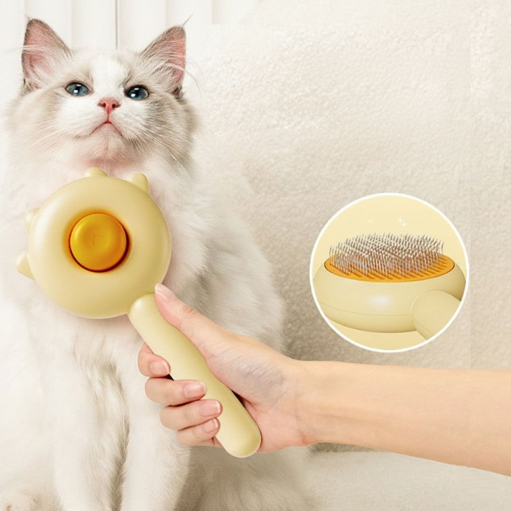 Pati Tasarımlı Otomatik Temizlenen Evcil Hayvan Fırçası - Stokta Olan Renk Gönderilir