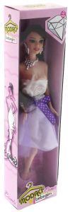 Bambi Beyaz Elbiseli Moda Bebek
