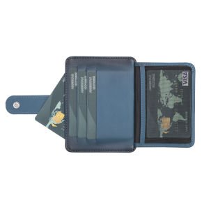 Çok Bölmeli Slim Deri Kartlık BLW019 BRN4EF Mavi
