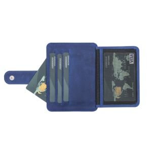 Çok Bölmeli Slim Deri Kartlık BLW019 G21 Saks Mavi