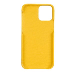 Apple iPhone 12 mini Uyumlu Deri Arka Kapak F360 FL12 Sarı