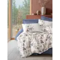 Cotton Box Nebulae İndigo Saten Nevresim Takımı Çift Kişilik