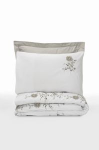Cotton Box 3D Nakışlı Çift Kişilik Saten Nevresim Takımı Urian Bej