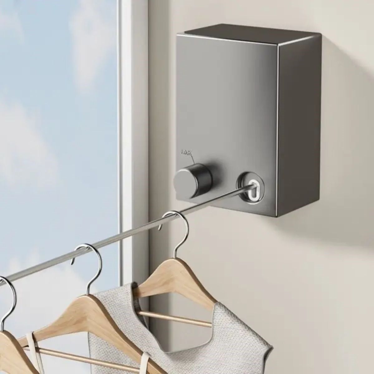 Teleskopik Çamaşır Kurutma Askısı, Pratik Geri Çekilebilir Çamaşır İpi