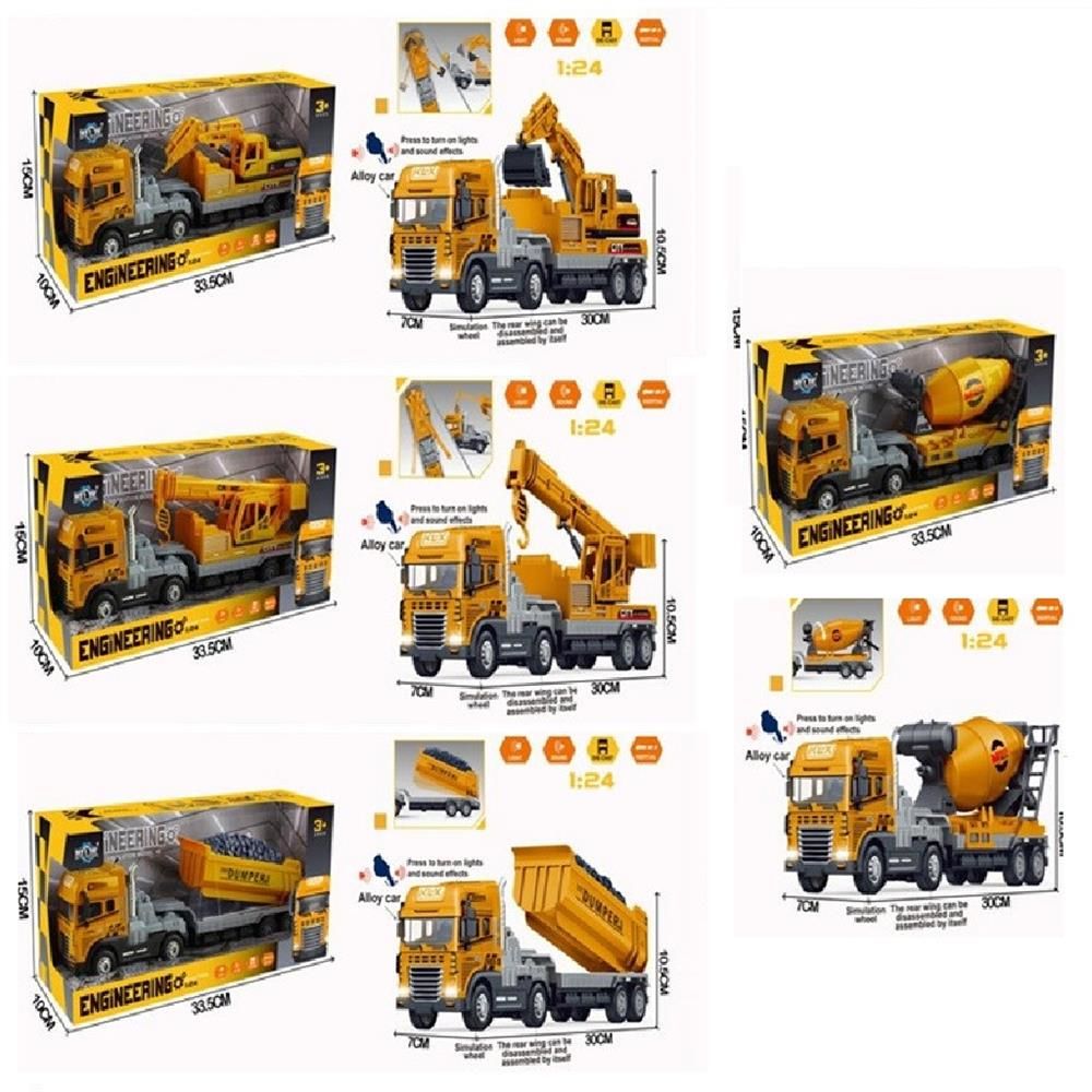 KLX800-241-42-43-244 IŞIKLI MÜZİKLİ 1:24 İŞ MAKİNA - 1 Adet Stokta Olan Gönderilir