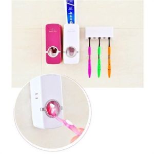 Otomatik Diş Macunu Sıkacağı ve 5 Adet Diş Fırası Tutacağı Diş Fırçalığı