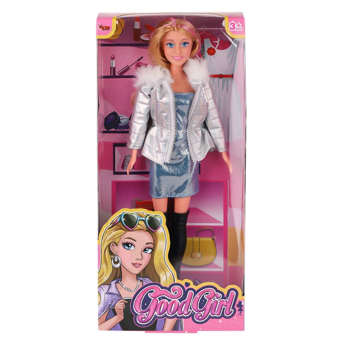 WG-66770 Parlak Elbiseli Ceketli Bebek 29 cm 