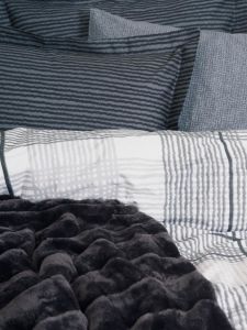 Cotton Box Trim Çift Kişilik Battaniyeli Nevresim Takımı Smooth Siyah