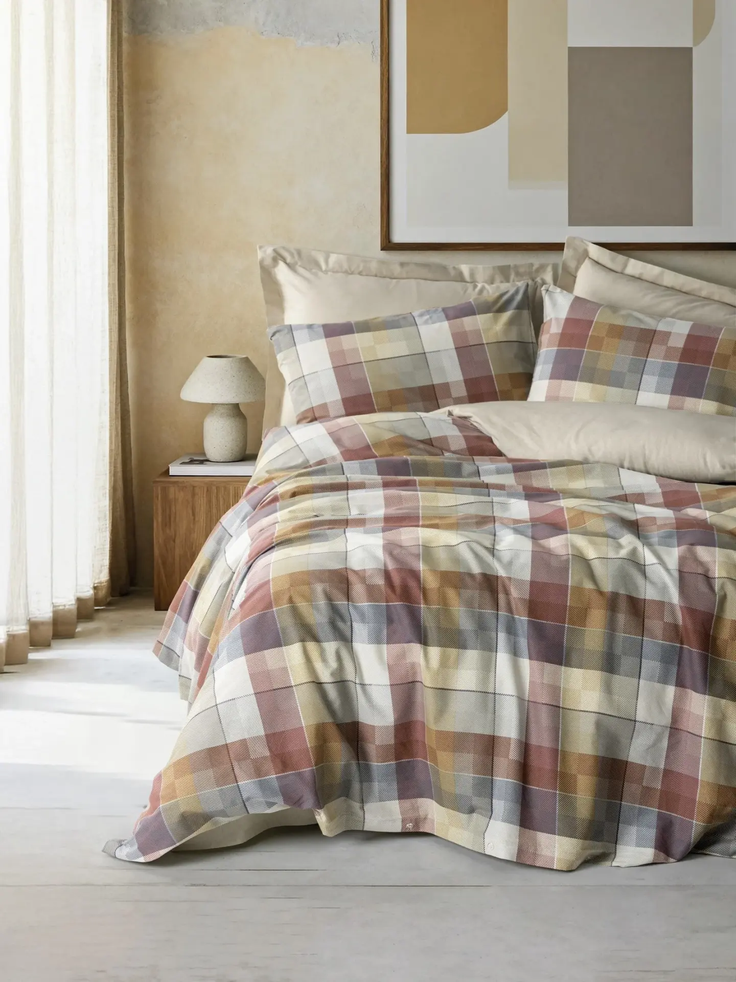 Cotton Box Modeline Tek Kişilik Nevresim Takımı Terra Bej