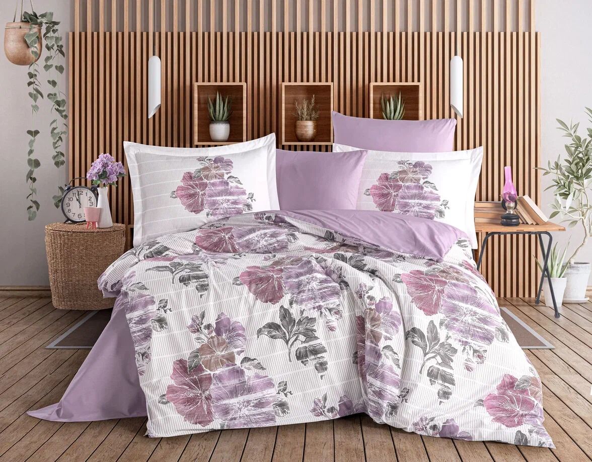 Hobby Çift Kişilik Poplin Nevresim Sara Mor