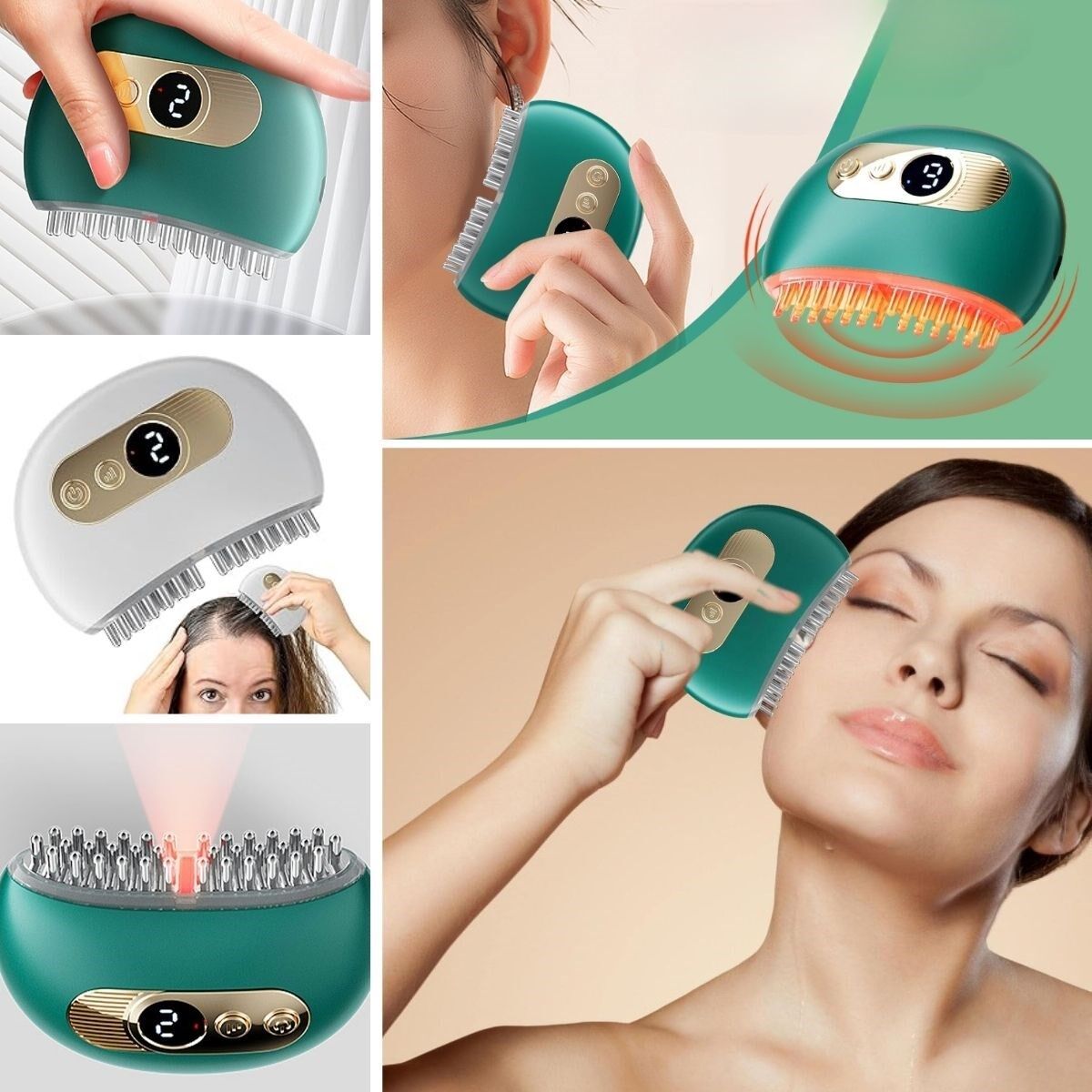 1 Adet Akıllı Elektrik Akımlı EMS Titreşimli Masaj Tarağı Kademeli Yüz Masaj Aleti Aparatı