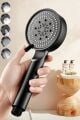 5 Fonksiyonlu Yüksek Basınçlı Ayarlanabilir Siyah Duş Başlığı