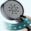5 Fonksiyonlu Yüksek Basınçlı Ayarlanabilir Siyah Duş Başlığı