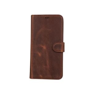 Apple iPhone 11 Pro Max Uyumlu Deri Cüzdanlı Kılıf RFID G2 Kahve