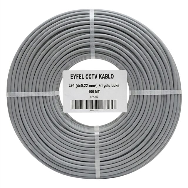 Eyfel EF-C400 2x0.22mm Folyolu 100 Metre CCTV Kamera Kablosu