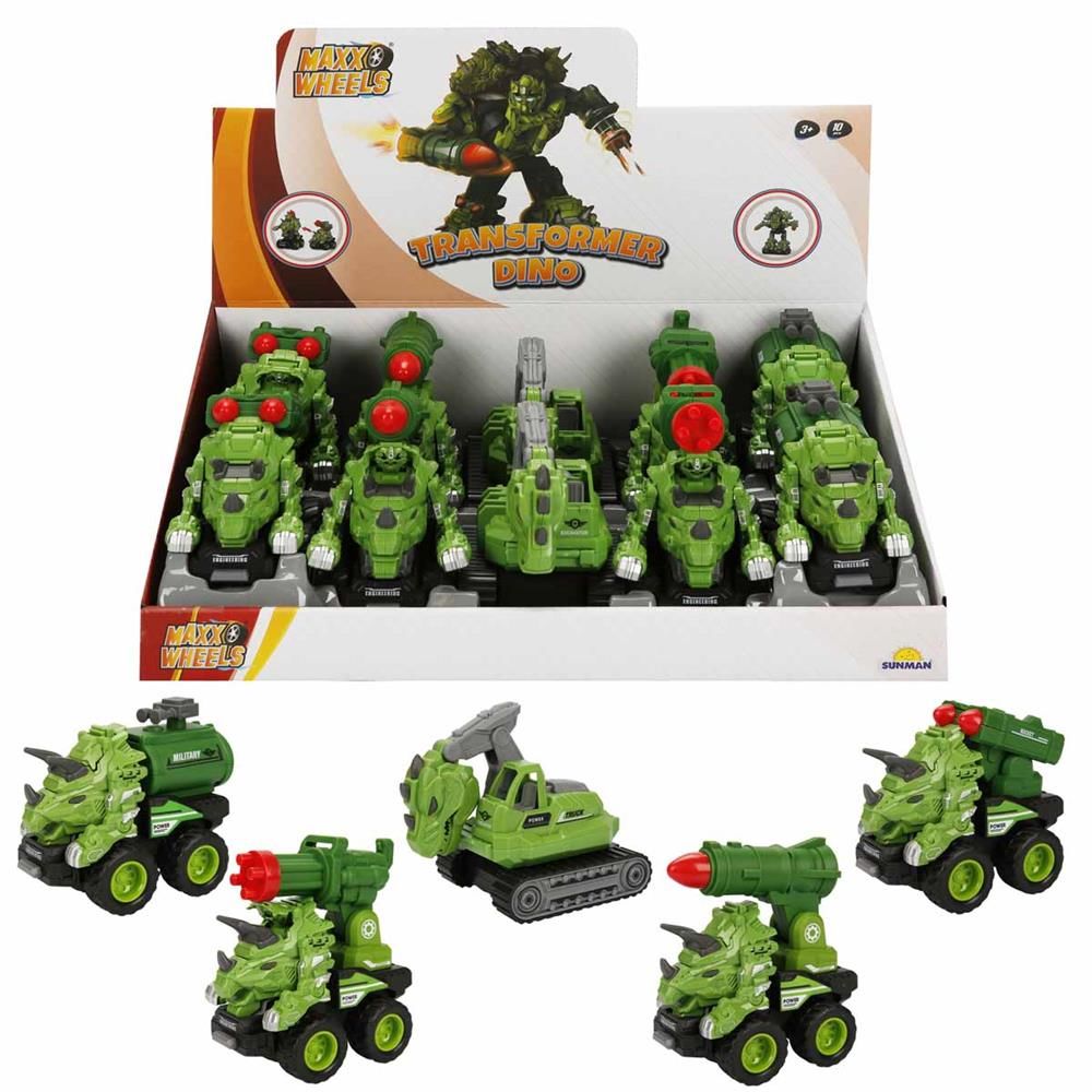 Maxx Wheels Dönüşen Dinozor Araçlar - 1 Adet Stokta Olan Gönderilir